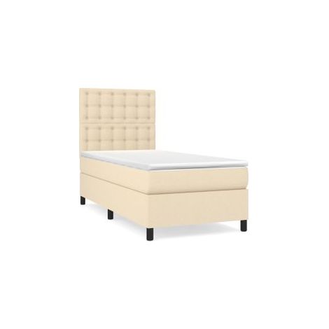 Sommier à lattes de lit et matelas Crème 90x190 Tissu (1/5)