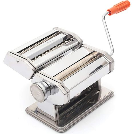 Hofuton Machine à Pâtes en Acier Inoxydable avec Manivelle Pour Tagliatelle/Spaghettis/Lasagnes/Ravioles (1/5)