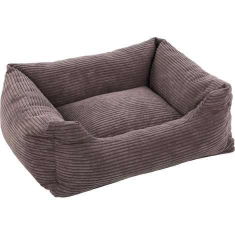 Lit Velluto Brun pour Chien Chat - Panier pour Chien Chat - 80x67x22cm - Lavable - Fond Anti-dérapant - Housse Amovible Lieu de Couchage Doux et Confortable (1/4)