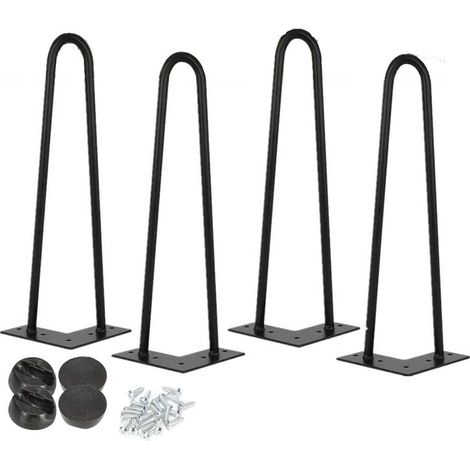 4 pieds de table en épingle à cheveux (36 cm) de haut -Pieds métalliques stables en épingle à cheveux pour ordinateur portable table armoire bureau table à manger bricolage avec pieds de protection et