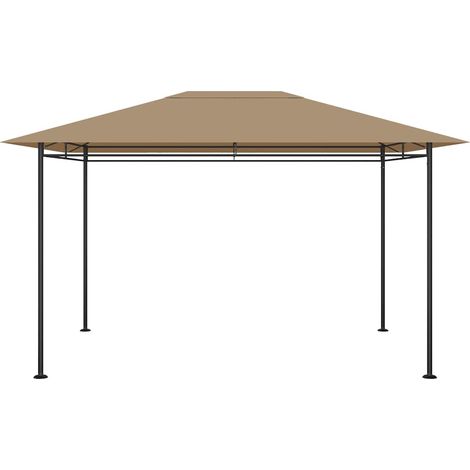 Tonnelle Barnum de Jardin, Pavillon, Pergola, Tente de jardin, 4x3x2,7 m Taupe 180 g/m² OIB3168E (1/5)