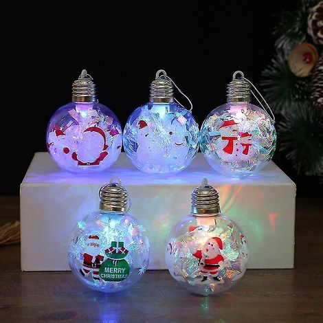 Lot de 5 décorations de Noël : ampoules décoratives, cadeaux et idées cadeaux. (1/5)