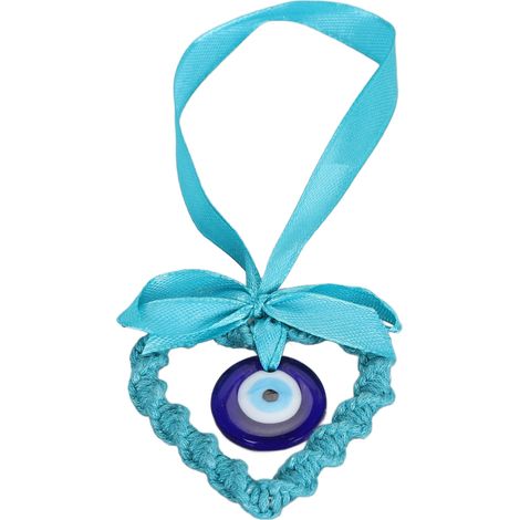 Gewebter blauer Augenanhänger, geräuschlos, dekorativ, gestrickt, blau, für Auto-Rückspiegel, Wand, Fenster, blau (1/5)