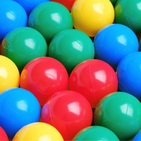 Misioo Kinderbälle für ein Trockenbecken, Spielbälle, 6 cm, blau, grün, rot, gelb, 200 Stück. (1/5)