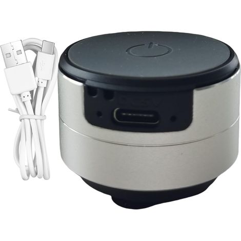 Mini-enceinte Bluetooth 2025, conduction osseuse, basses stéréo, portable compacte sans fil avec ventouse, argent. (1/5)