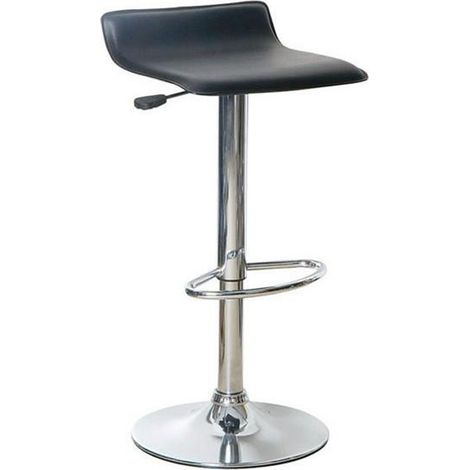 Lot de 2 Tabourets de Bar Pivotant et Réglable en Hauteur 55cm-75cm Chaise de Bar Noir (1/5)