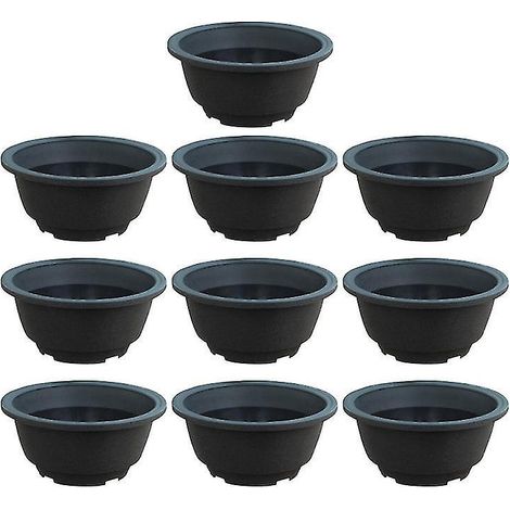 10 pots de fleurs ronds en plastique (1/3)