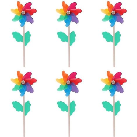 Carillon éolien moulin à vent 10 pièces, 12 cm, décoration jardin, girouette colorée, ornement extérieur, suspendu, métal. (1/5)