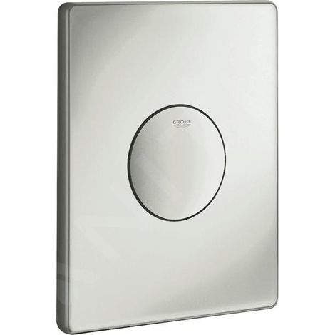Commande de chasse d'eau Skate 37547 156x197mm avec bouton poussoir, finition chromée mate (1/4)