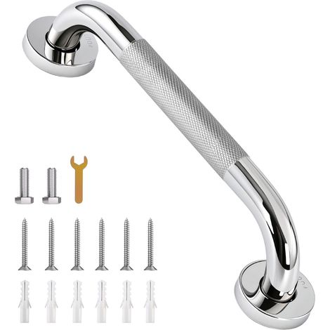 1 Barre D'appui Acier Inoxydable Antidérapant 34cm Poignée De Sécurité Douche Baignoire Pour Personnes Âgées