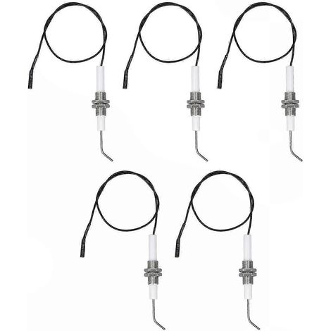Cinq broches d'allumage en céramique avec filetage M10, compatibles avec les cuisinières à gaz et les démarreurs piézoélectriques à bouton-poussoir. (1/5)