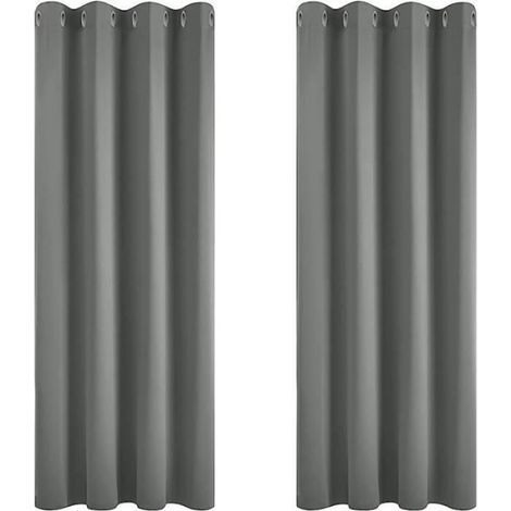 Rideau Thermique - 100x200 Cm - Occultant Isolant - Pour Fenêtre Salon Chambre - 2 Pièces (1/4)