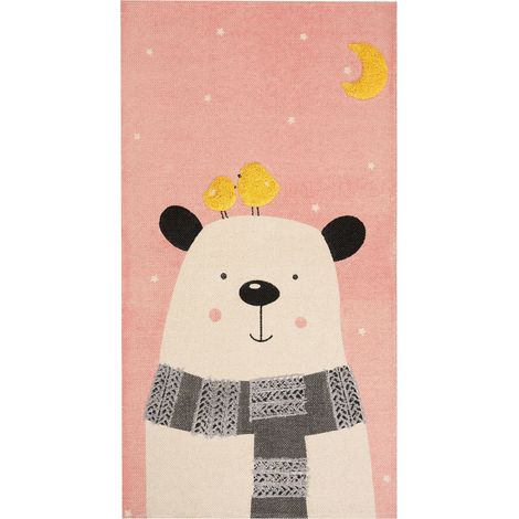 Tappeto per la cameretta dei bambini con stampa di un orso 80 x 150 cm, multicolore, sala giochi Tapak