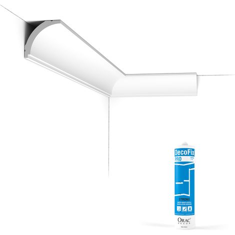 Pack 10 mètres Corniches Plafond CX109 avec colle - Orac x Cimaises-et-plus - 4,5x4,5x200cm (h x p x L) - moulure décorative polymère (1/4)