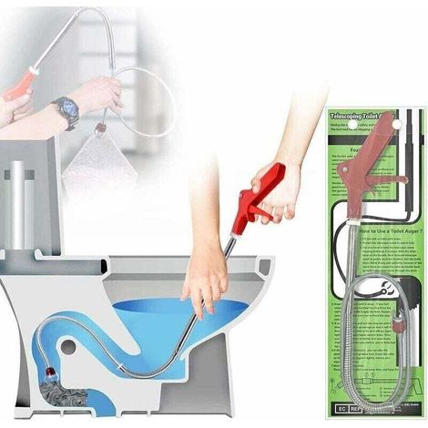 1,3 m Frettchen-Toilettenrohr-Entsperrer, Kurbel-Entblocker mit Adlerklaue FLITI