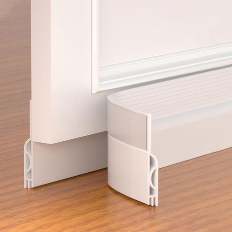 joint de bas de porte réglable,blanc, 100 cm, bloqueur de bruit d'air, remplisseur d'espace sous porte pour portes intérieures/extérieures (1/5)