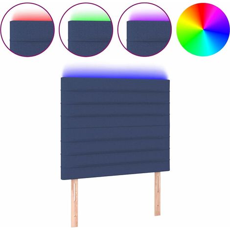 Maison Exclusive - Cabecero con luces LED tela azul 80x5x118/128 (1/5)