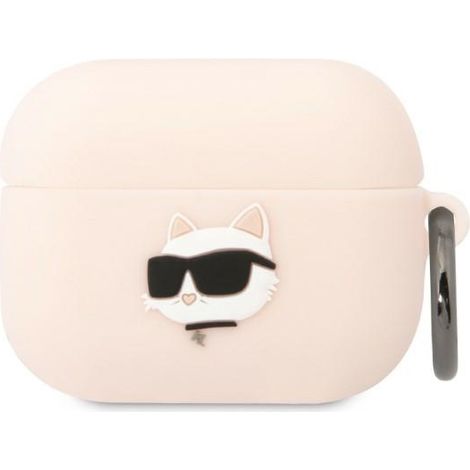 Karl Lagerfeld KLAPRUNCHP AirPods Pro Hülle pink/pink Silikon Choupette Kopf 3D (1/3)