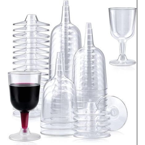 Plastic Wine Glasses Transparent Wine Tasting Glasses Reusable Party Cups Dessert Mousse Pudding Beer Champagne 12 6.5 cm (1/5)