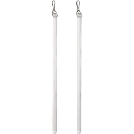 Tringle à rideaux, lot de 2 tiges transparentes de 43,2 cm avec crochet de tirage pour tenture (1/4)