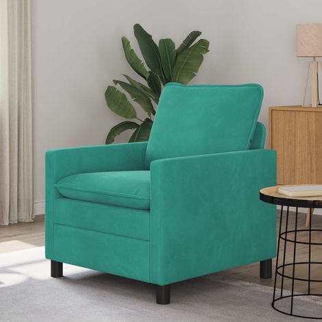 vidaXL Canapé Turquoise 76 x 81 x 87,5 cm Velours (1/5)