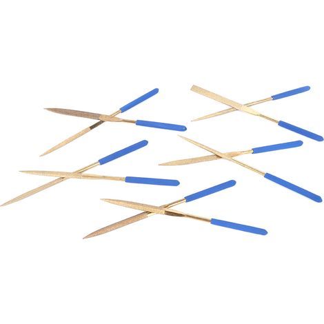 Set mit 10 Diamantnadelfeilen (5 x 180 mm) aus titanbeschichtetem Stahl zum Feilen und Schneiden (1/5)