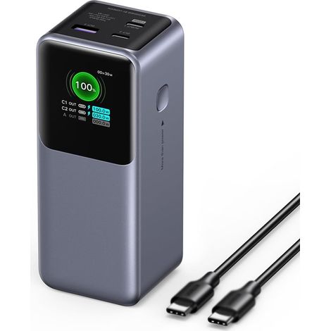 130W Batterie Externe 20000mAh Power Bank Portable USB C 100W 3 Ports Charge Rapide PD 3.0 Écran TFT