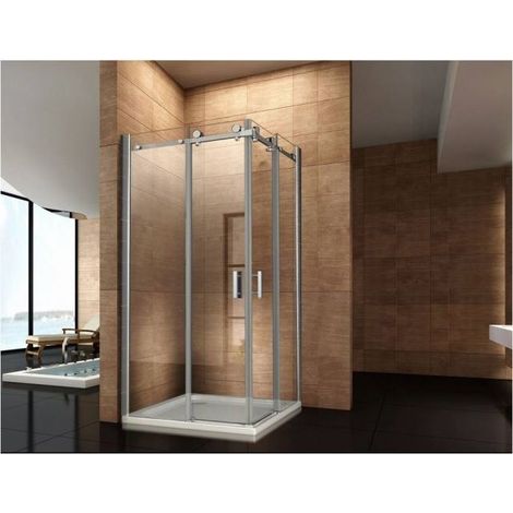 Bagno Italia Box Doccia 70x90 cm doppia porta scorrevole cristallo 8mm altezza 195 cm ante vetro trasparente (1/5)