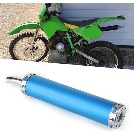 Silencieux en Acier Inoxydable 20mm pour Moto 2 Temps - Pièce Modifiée Bleue (1/5)