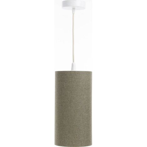 Suspension bohème en lin naturel effet rotin ambiance chaleureuse - Ø 15 cm - H20 cm (1/5)