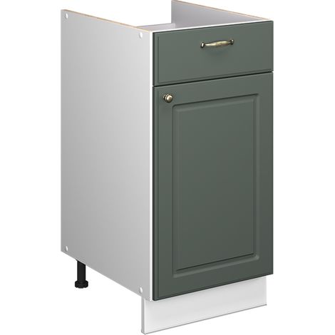 Unterschrank für Spüle/Kochfeld Fame-Line, Grün-Gold Landhaus/Weiß, 40 cm ohne Arbeitsplatte, Vicco (1/5)