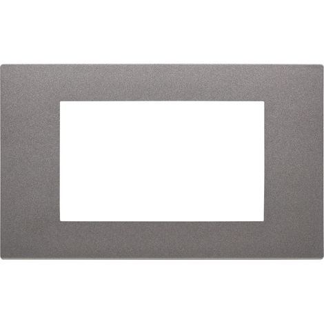 Vimar 30654.22 LINEA Placca 4 moduli, tecnopolimero verniciato, dimensioni 14.66 x 8.8 x 1.04 cm, Metal