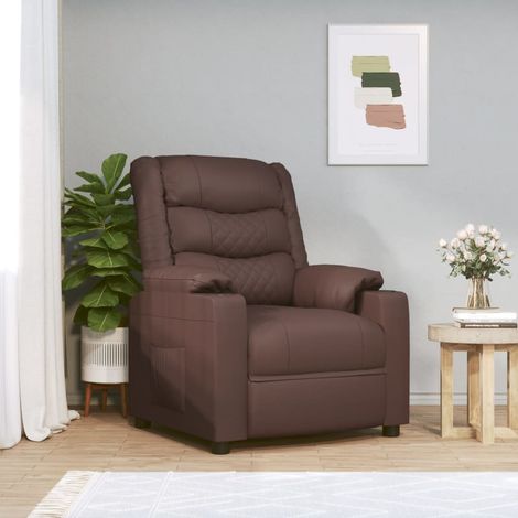 Elektrischer Relaxsessel Braun Kunstleder
