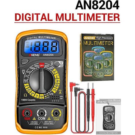 Multifunktions-Multimeter mit 1999 Zählwerten, hochpräzise AC/DC-Spannungs- und Gleichstrommessung, Dioden- und Triodenprüfung.