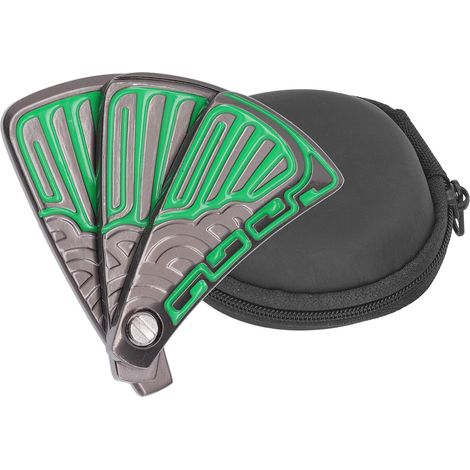 Slider Anti-Stress Magnétique - Jouet Sensoriel en Acier Inoxydable pour Adultes - Éventail Pliable Vert (1/5)