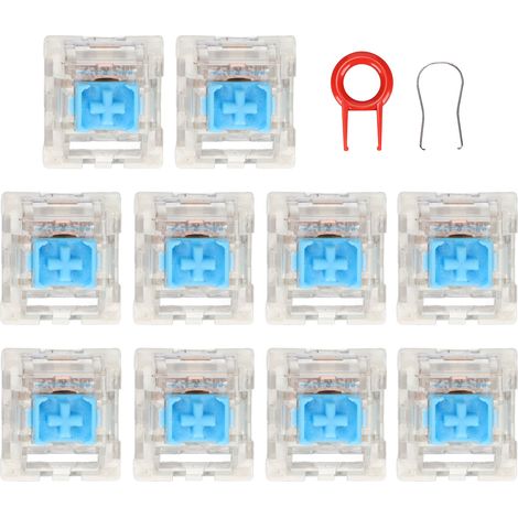 Packung mit 10 blauen Tastaturschaltern, saubere Verarbeitung, für den DIY-Austausch mechanischer Schalter, staubdicht (1/5)