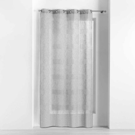 Rideau Voilage à Œillets "Ajourela" 140x280cm Gris (1/3)