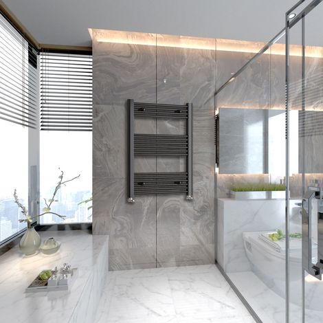 Black Straight Bathroom Towel Radiators Modern Design 1000x600mm (1/4)