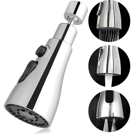 Jiajia AI, Douchette Evier Cuisine Robinet 360 Degres 3 Modes pour jardin, terrasse et extérieur (1/5)