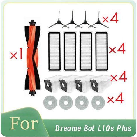 Filtre pour aspirateur brosse pour aspirateur Filtre de brosse pour aspirateur filtre de 17 Bot L10s Plus Robot Aspirateur Main Side Brosse Serpillière Filtre Dust Bags Long Lasting Spare Accessoires (1/5)
