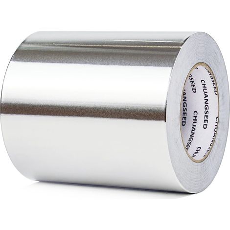 Ruban Adhésif Aluminium,150mmX50m,Bande adhesive aluminium haute temperature,Aliminum foil tape,argent,Isolation thermique,réparationde tuyaux,fixation,ignifuge (1/5)
