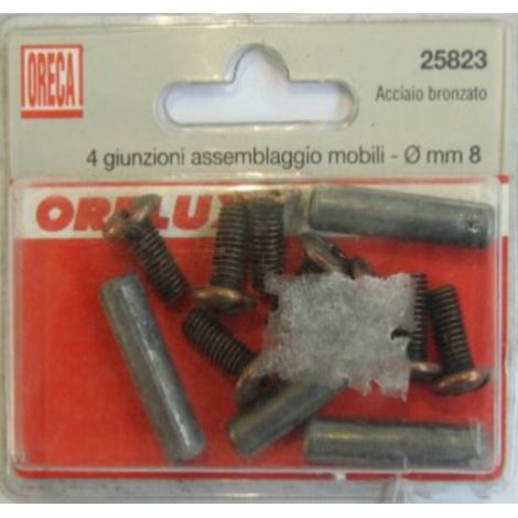 ORECA - 4 GIUNZIONI PER MOBILI IN FERROBRONZATO 8X32MM