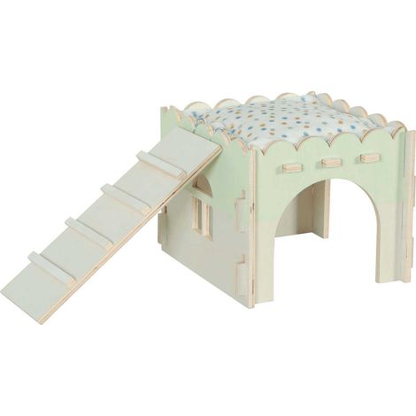 Maison en bois pour rongeurs Cosy Pour lapin nain (1/4)