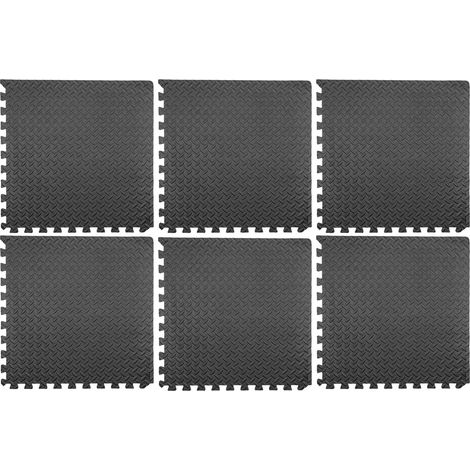 Tapis de protection de sol atelier/fitness 60x60x1,2cm (6 pièces)