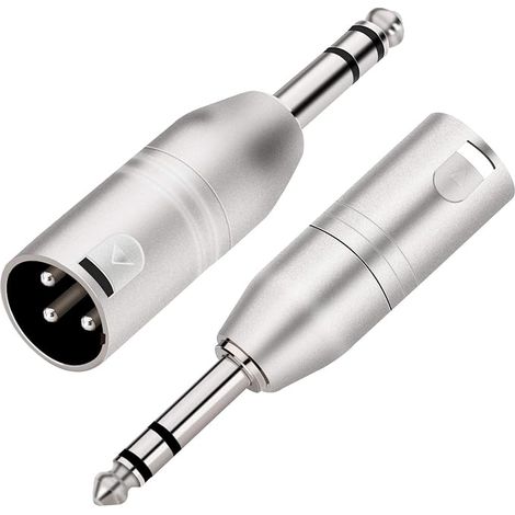 Adaptateur XLR Mâle vers Jack 6.3mm TRS Stéréo Symétrique, Lot de 2 (1/5)