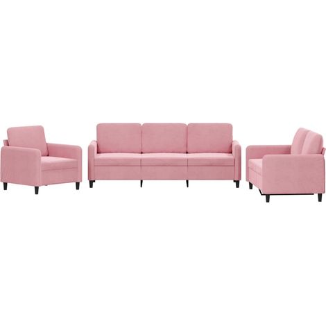 Maison Exclusive - Ensemble de canapés 3 pcs rose velours (1/5)