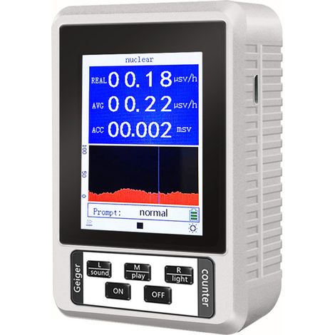 Compteur Geiger numérique LCD 2,8 pouces Détecteur de rayonnement nucléaire Geiger Testeur de rayonnement ionisant multifonctionnel β γ et rayons X (1/5)