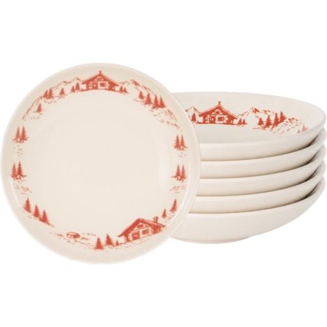 Table Passion - Assiette creuse Alpages rouge 22 cm (lot de 6) (1/4)