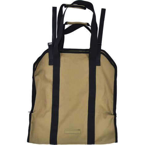 Grand panier à bois de chauffage en tissu Oxford kaki, idéal pour le camping. (1/5)