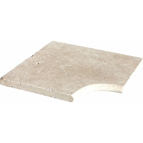 Margelle 5cm Travertin Premier choix - Crème - Vieilli - AR 33x5cm BR - Vendu à la pièce